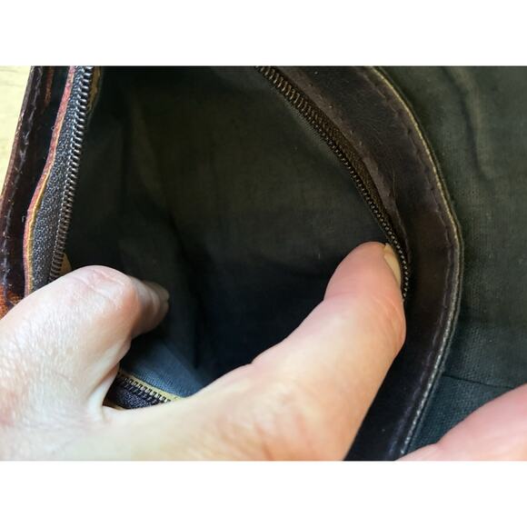 Hand Tooled Leather Wallet Elephants African Clutch Boho Eco Red Brown Handmade - Picture 6 of 9